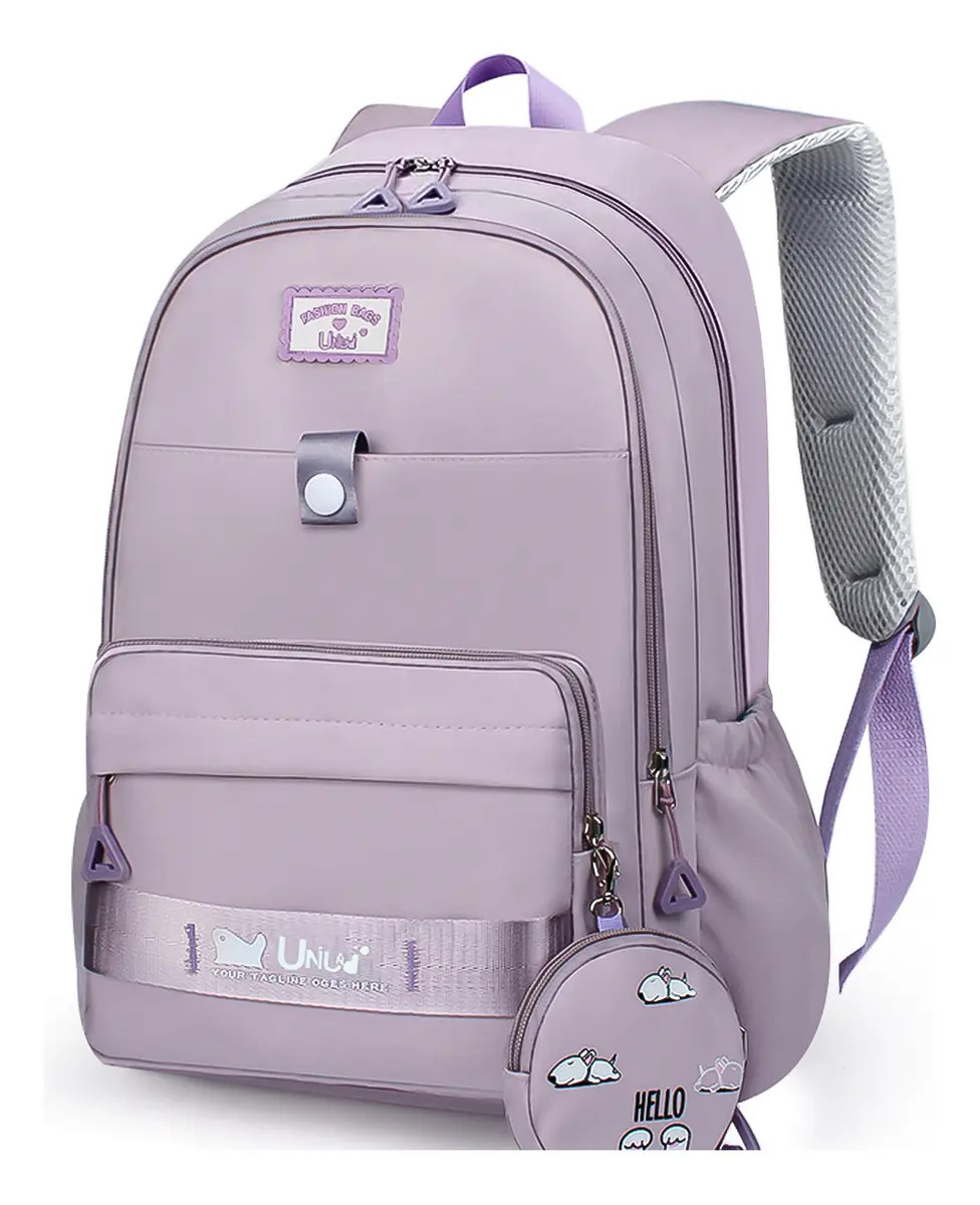 Mochila Escolar De Viaje Para Laptop15.6 Hombres Antirrobo 30l Impermeable Urbana Diseño Liso Color Violeta Uniuni FX-4