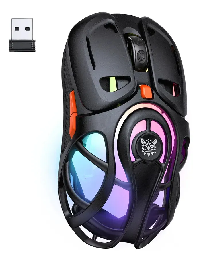 Mouse Gamer Onikuma Dm02 Tri-modo Rgb Honeycomb 12800dpi Negro