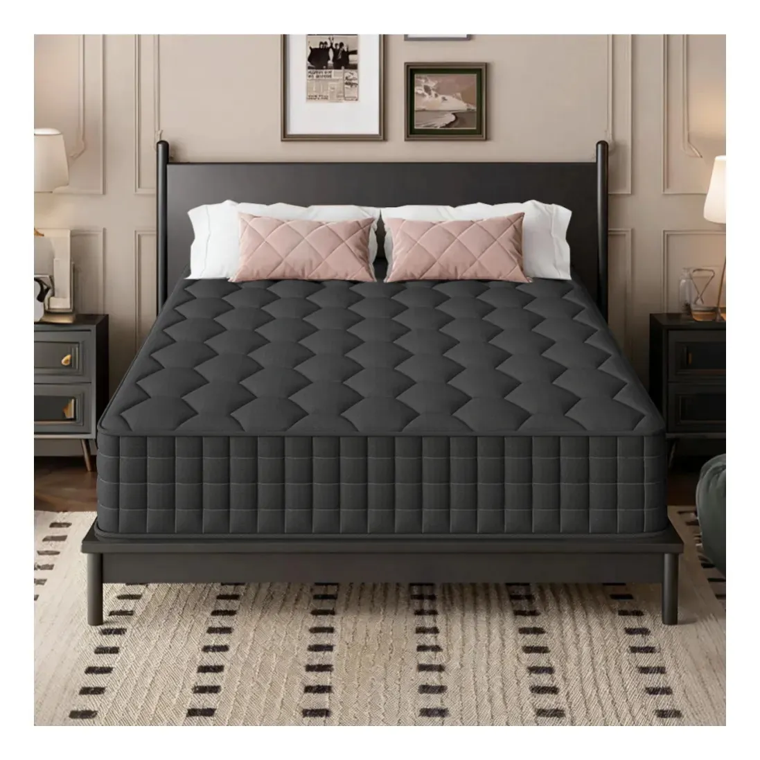 Colchón Matrimonial Memory Foam Ortopédico con Resortes Pocket, Alivio de Presión y Firmeza Media