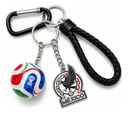 DOUAD Llavero Balón De Fútbol Pelota Metálico Giratorio Recuerdo Deportivo Torneo 2026 Edición Especial Regalo Coleccionable Para Fans Aficionados Mochila Llaves Carro Accesorios Souvenir Parejas