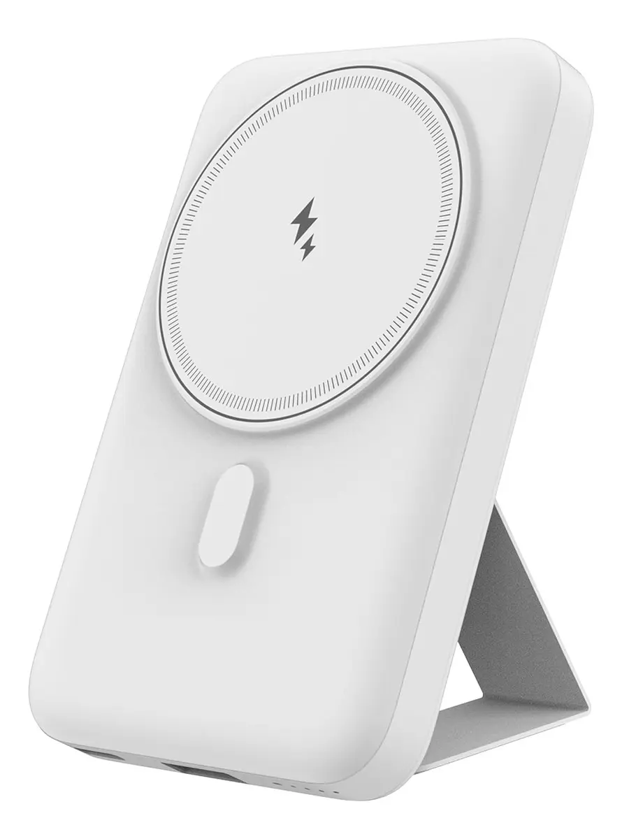Power Bank con Soporte Plegable,Cargador Portátil Magnético de 10000 mAh,Banco de Energía Mag-Safe de 22W PD, Batería Portátil Inalámbrica con Cable USB-C, Compatible con iPhone Samsung Xiaomi