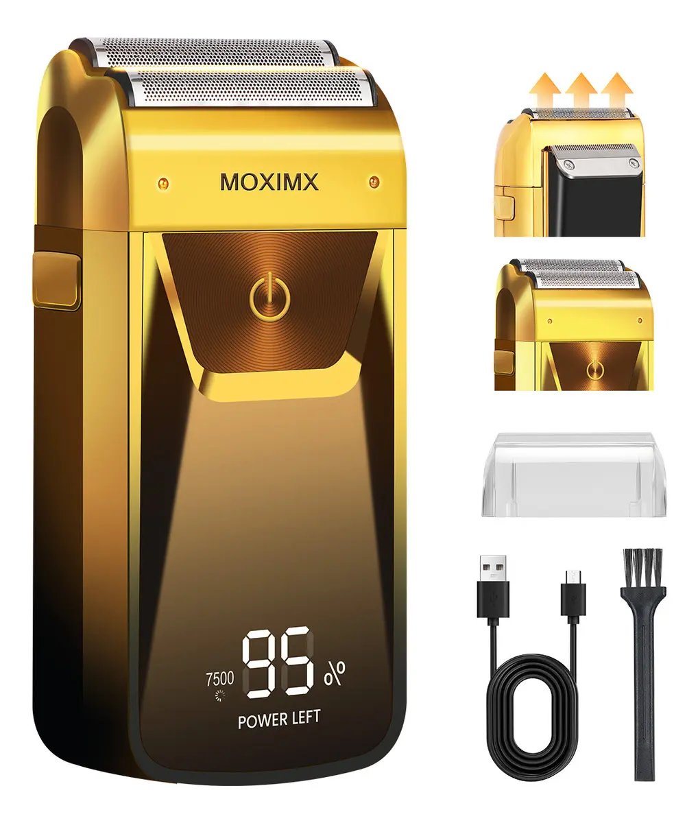 Moximx Máquina Para Cortar Cabello Rasuradora Eléctrica Barba Afeitadora Hombre Cortadora Pelo, Maquinilla De Afeitar Portátil Para Hombres 2 En 1, Pantalla Led, Recargable, Para Viajes Y Hogar
