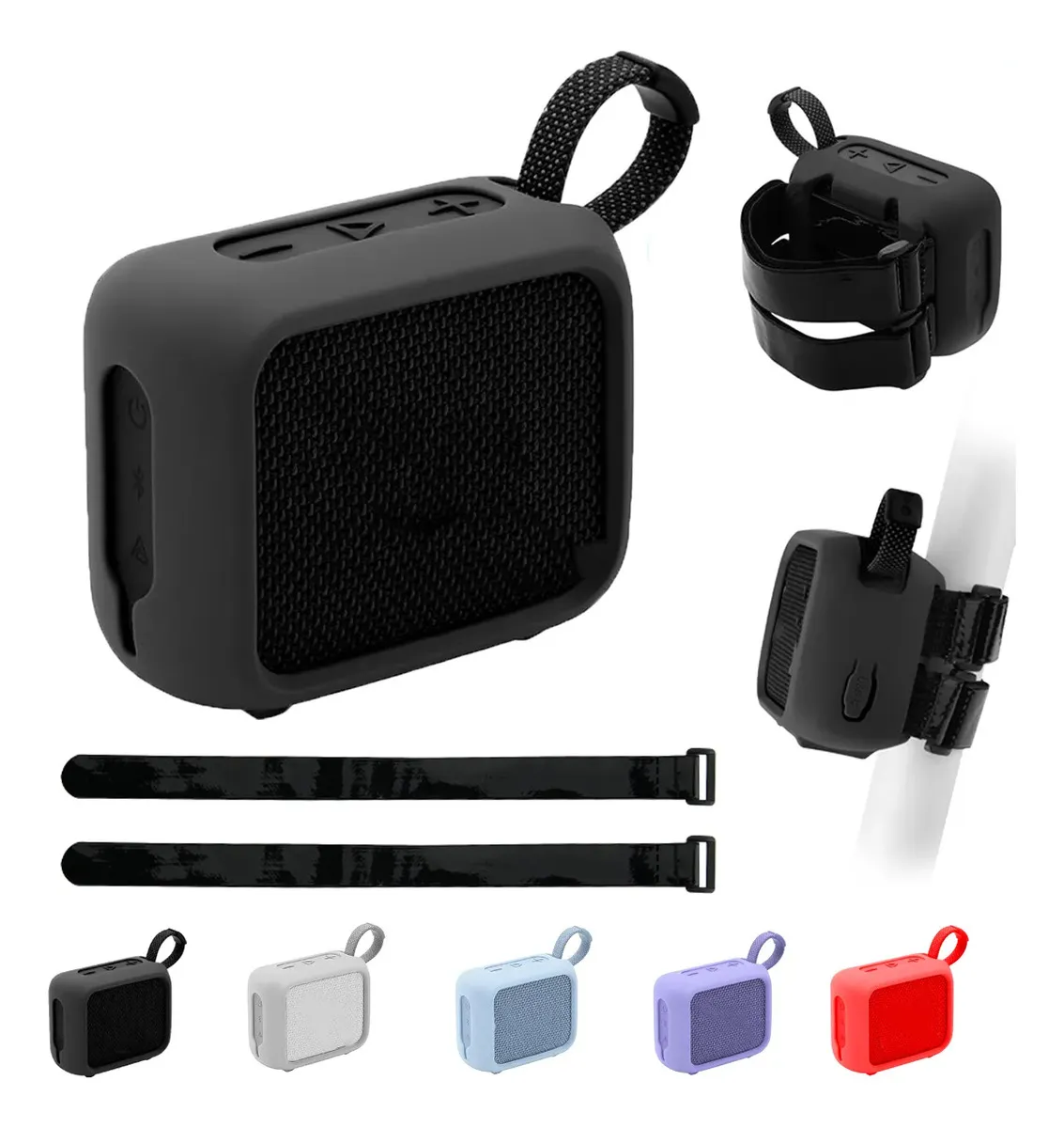 Funda Protectora De Silicona Para JBL GO 4 Con Cuerda de amarre Fija Antigolpes Portátil, Protector Resistente Para Bocina Bluetooth Compatible Con JBL GO 4 Negro Allaceryvva