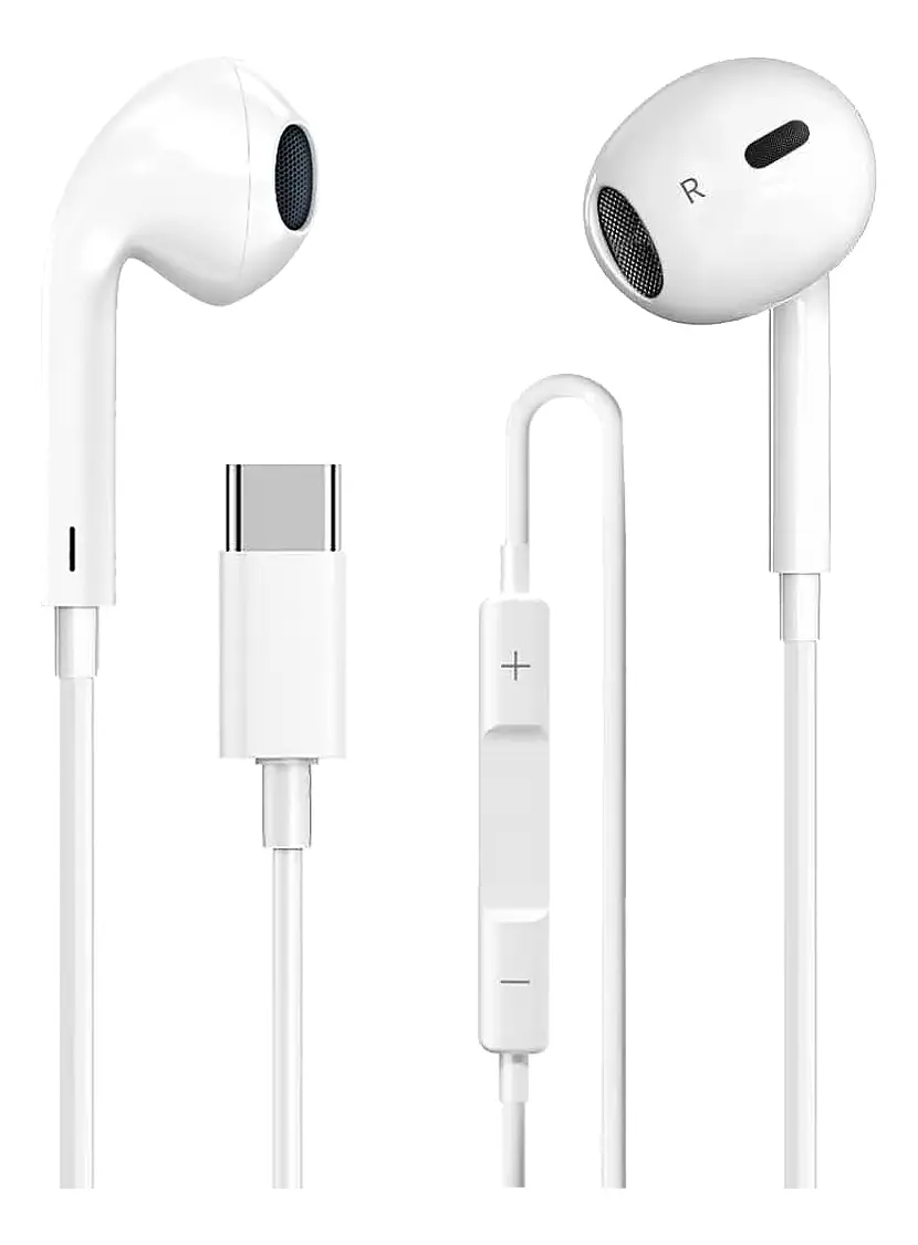 Auriculares con cable tipo C Compatible con iPhone/Samsung/Xiaomi/iPhone 17/16/15 Pro/Pro Max/Plus/Samsung S26/A37/A57/ Xiaomi Poco Redmi con cable con micrófono/control de volumen Bottorry