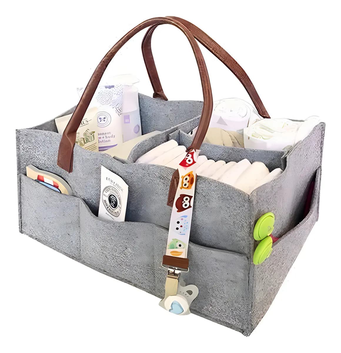 Bolsa Para Carreola WOAYOK Organizador De Pañales Portátil Gris 39x26x17 cm