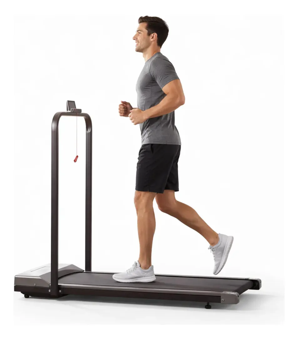 Caminadora Eléctrica Para Casa Ejercicio Fitness Silenciosa 100kg Velocidad 6Km/h Plegable Hoga 127V Compacta color negro