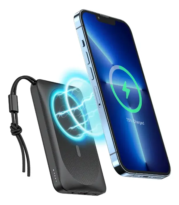 Power Bank Veger W1151 Inalámbrico Magsafe iPhone 10000mAh Negro