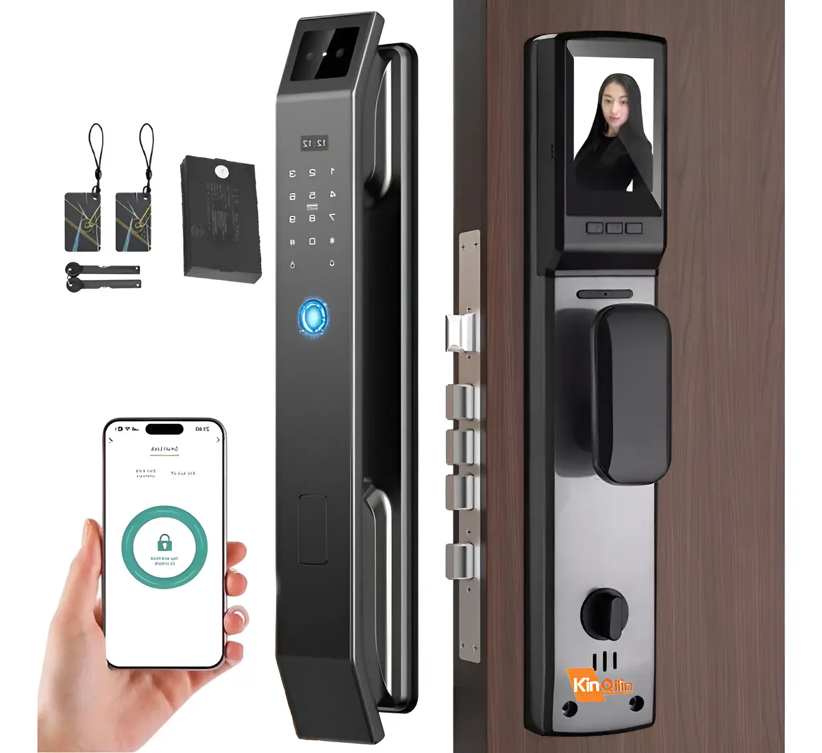 Cerradura Inteligente De Huellas Dactilares Wifi Con Cara 3d