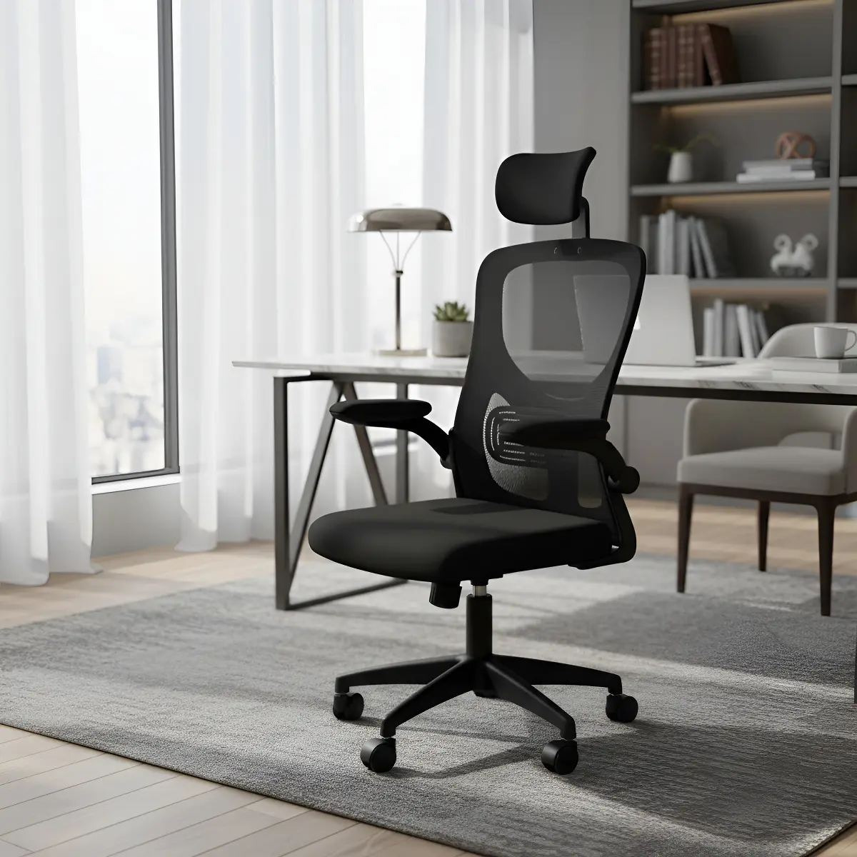Silla Con Ruedas Para Oficina Todostore Color Negro Para Escritorio De Jefe