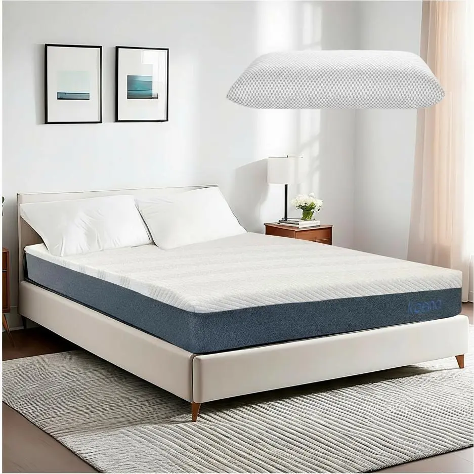 Colchón De Espuma Koena Ss Matrimonial + 1 Almohada Blanco