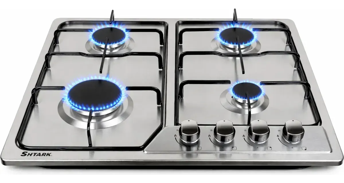 Parrilla A Gas 4 Quemadores Acero Inoxidable Empotrable Plateado