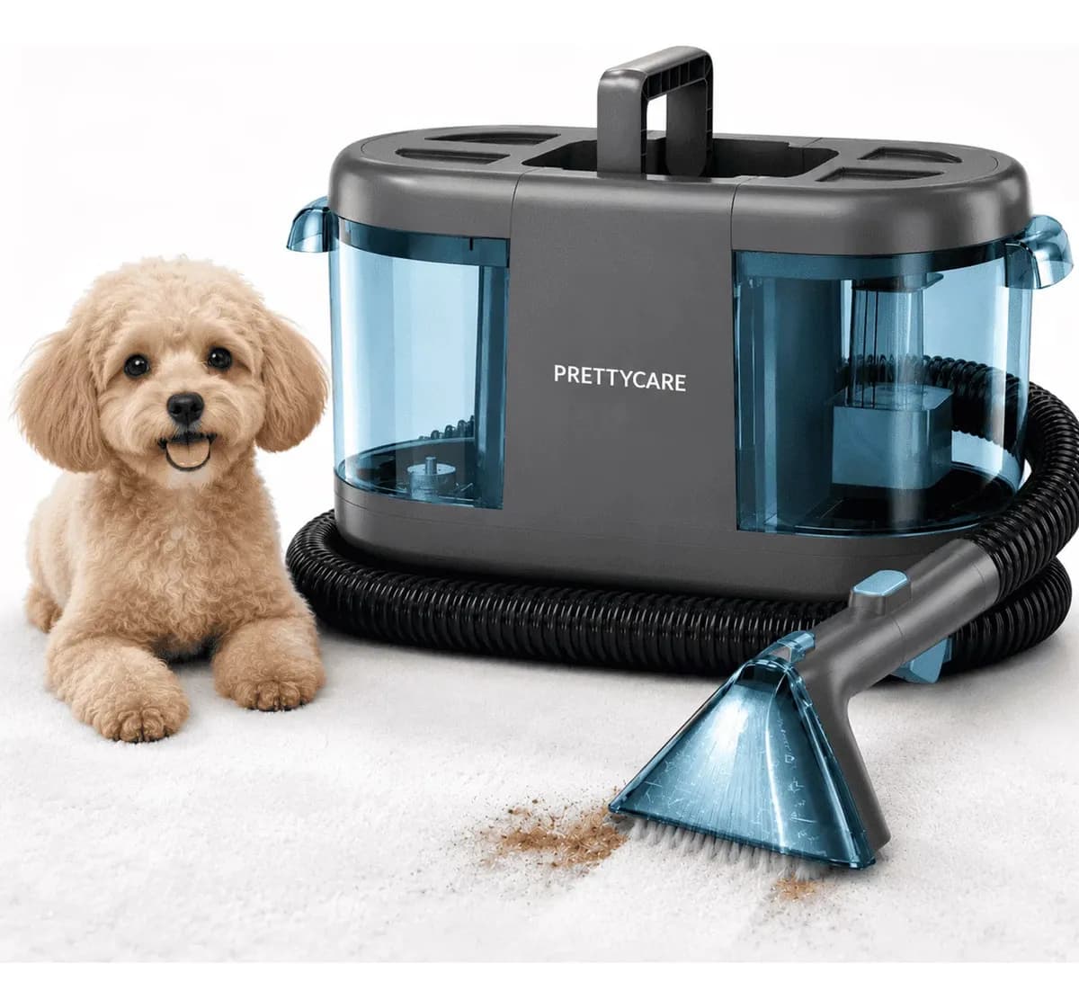 Aspiradora Para Limpiar Alfombras Y Manchas Pretty Care1.8l+0.8l aspiradora para colchones pelos mascotas Negro
