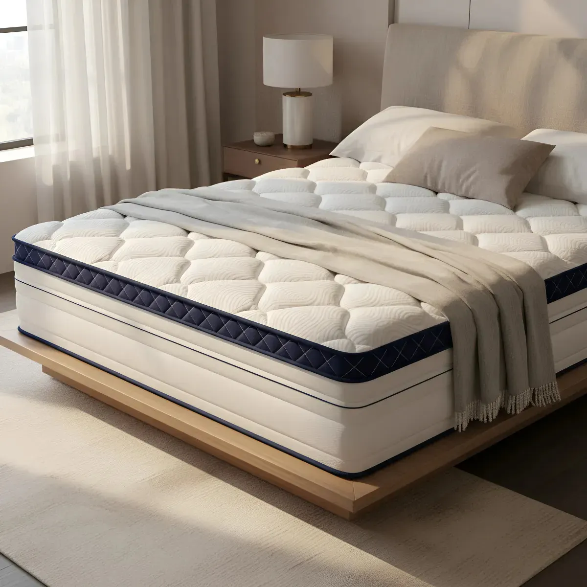 Colchón Dreamfit CleanSueño Matrimonial Híbrido, Ortopédico y Firme con Memory Foam para Soporte Lumbar, de 135x190 cm