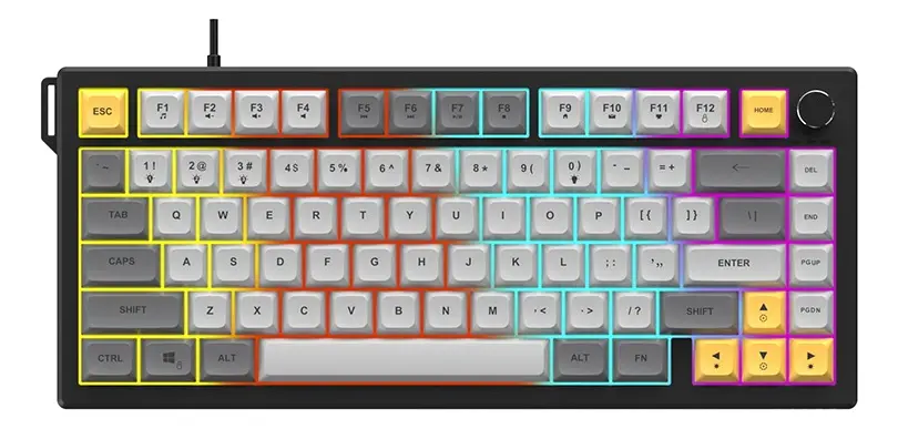 Teclado Cableado Af82 Con Un 75% De Estructura E Iluminación