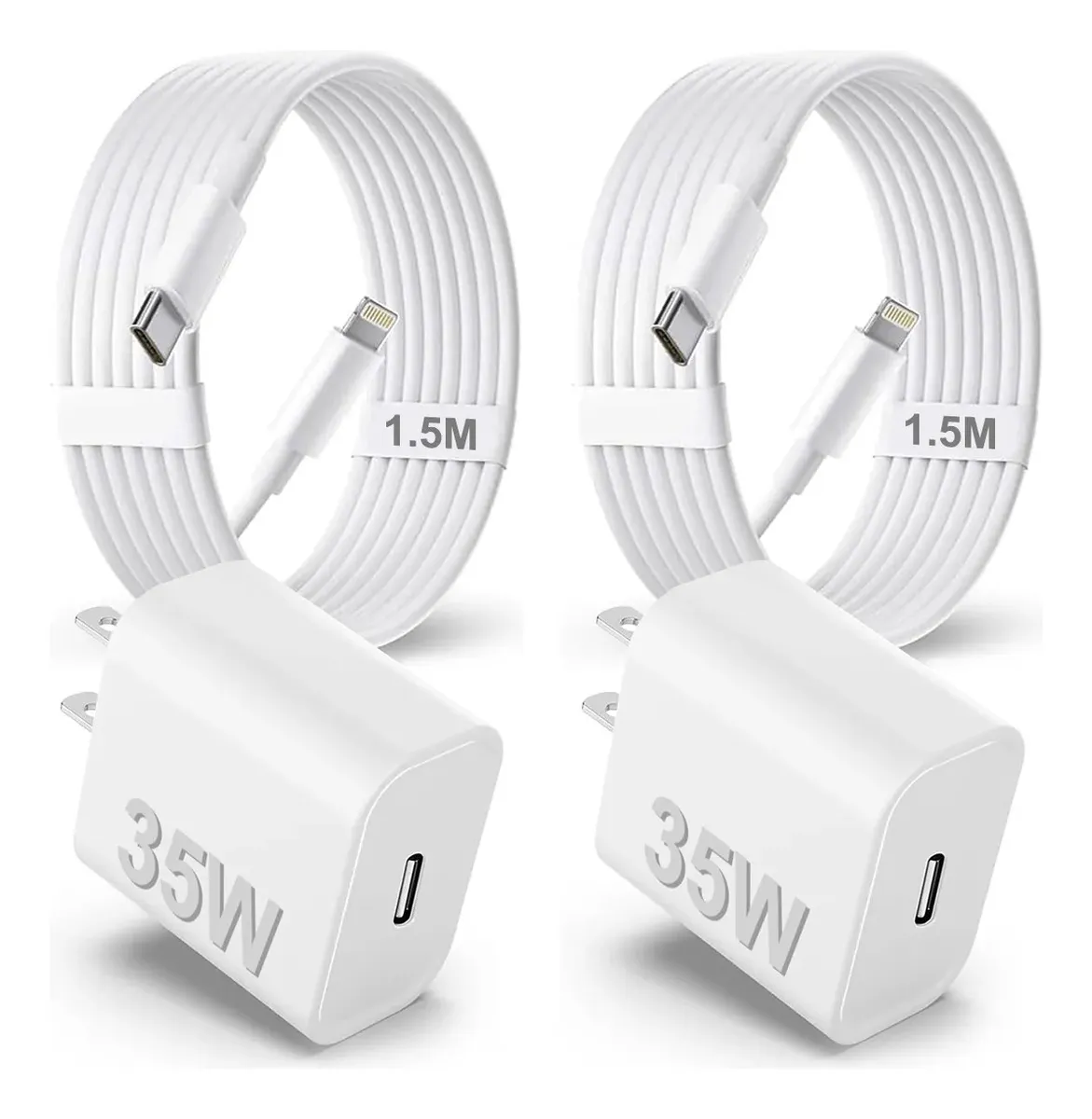 35W Cargador Rápida Compatible con iPhone 14/13/12/11/X/XR//XS/8 Carga Rápida Compatible con iPad/iPad Mini/14 Pro Max/14 Pro/13 Pro Max/13 Pro/12 Pro Max/11 Pro Max con Cable 2 Piezas Allaceryvva