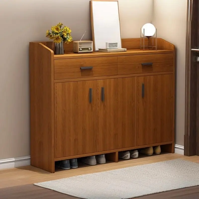 Zapatero Madera Modernos Organizadora 3 Puertas 2 Cajón 90cm Color Marrón