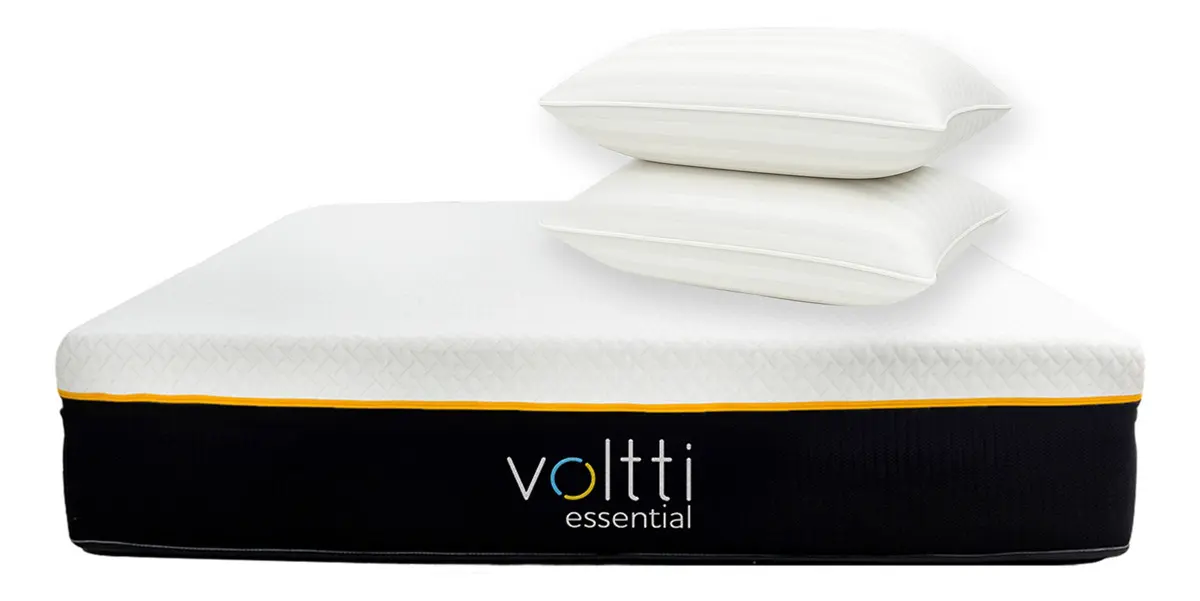 Colchón Matrimonial Voltti Essential 26 Cm Con 2 Almohadas Blanco