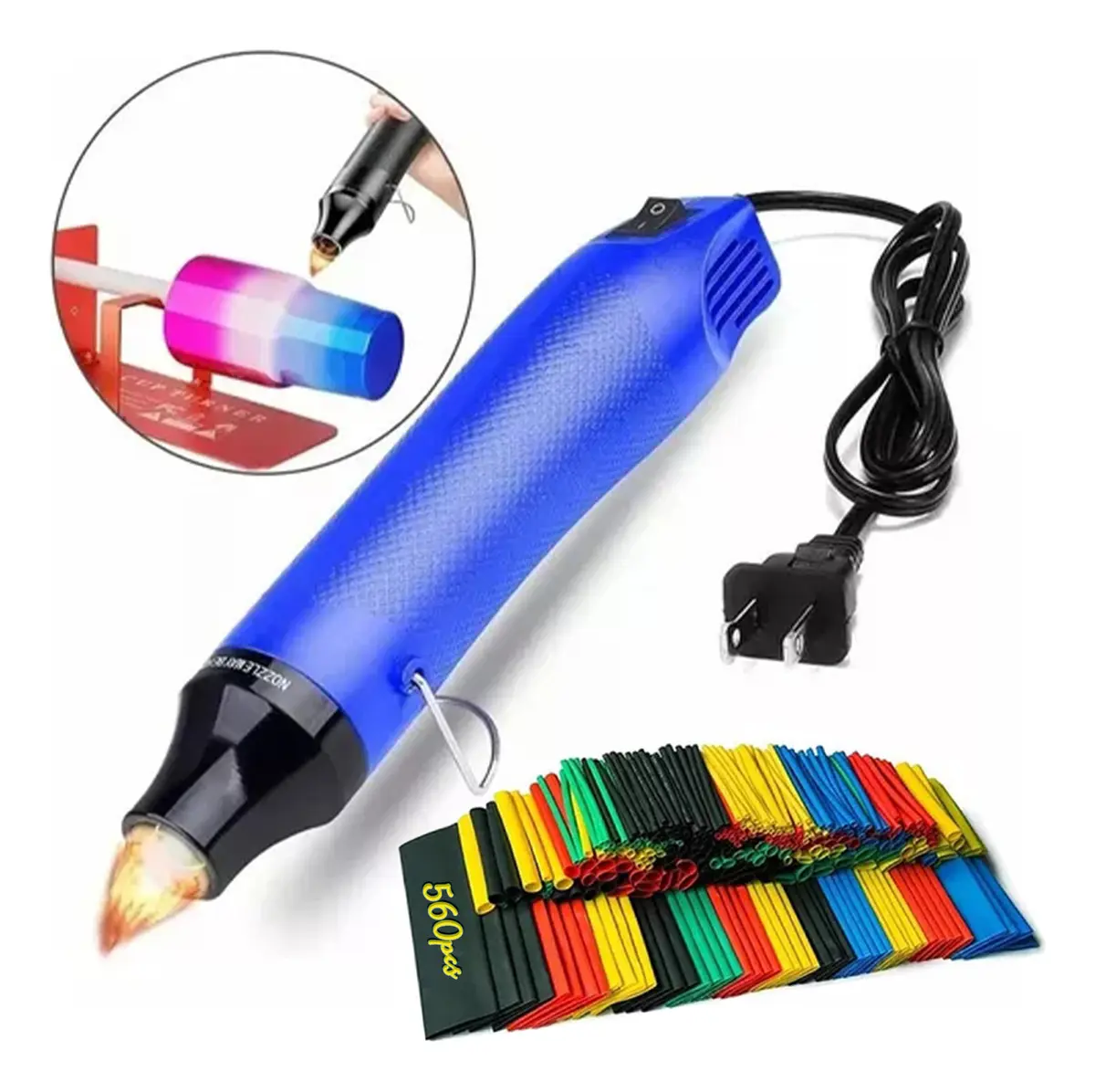 Mini Pistola De Calor KS 300W Azul Para Manualidades DIY Y Relieve