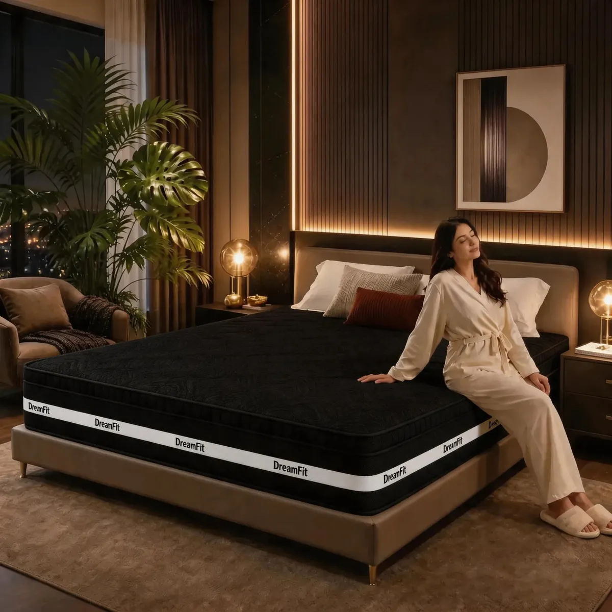 Colchon Matrimonial Lujo Memory Foam Resortes Independientes Hibrido Colchón | Soporte Lumbar Ergonómico Firme | Silencio Total Al Moverse| Peso Máximo Soportado 400kg Color Negro 135*190*30cm