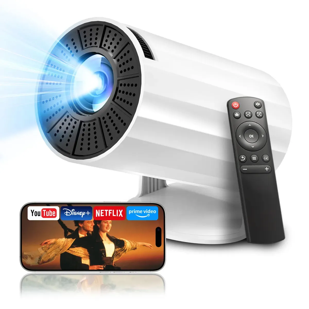 IDevora 4K Proyector Portátil X8max X8 max El enchufe - Blanco