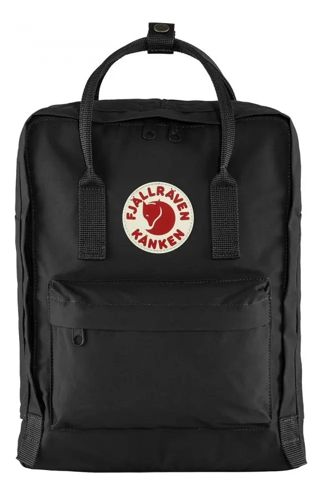 Mochila Fjallraven Kanken F23510 Color Negro Diseño de la tela Liso 16 L