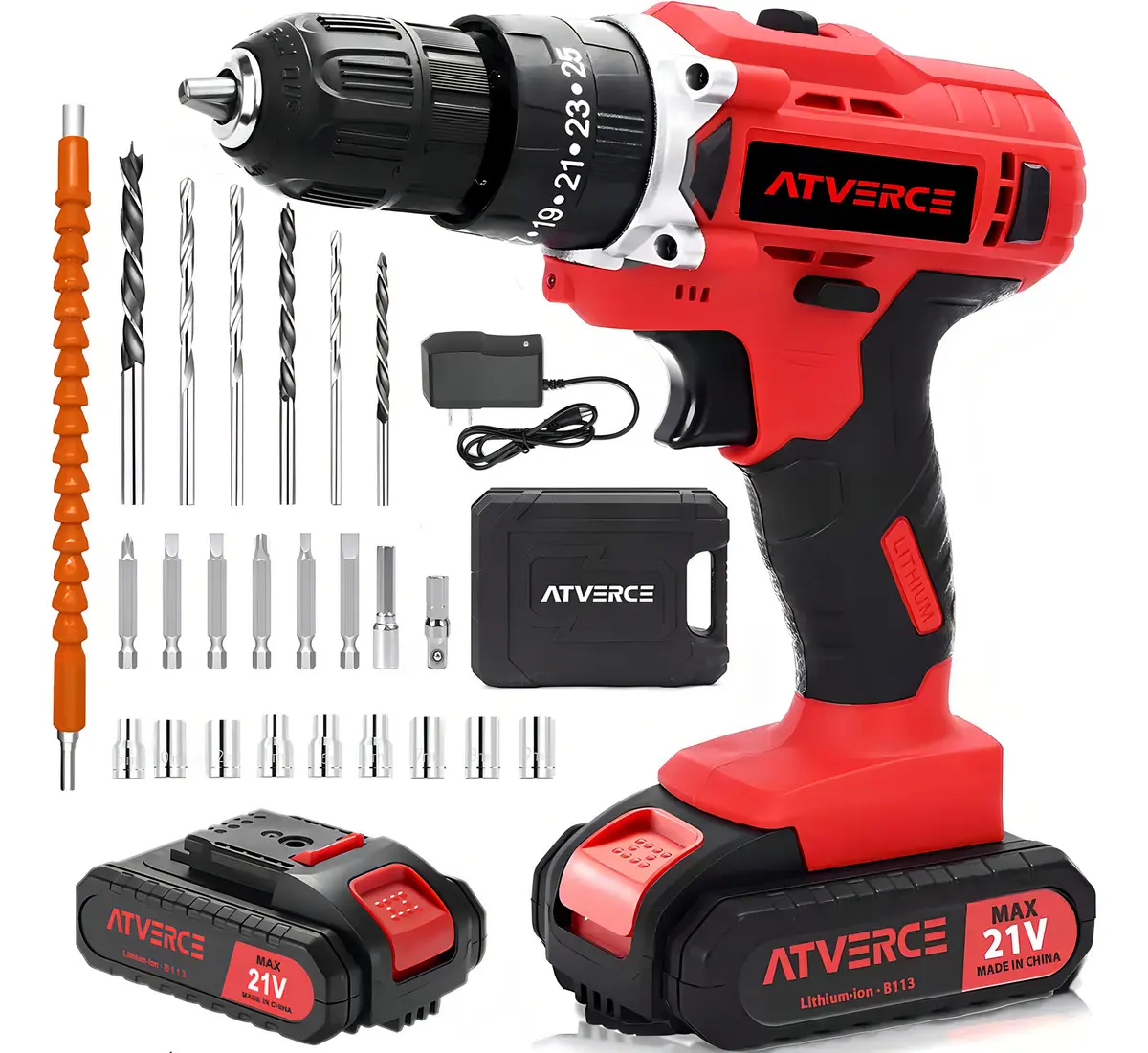 Kit Taladro Impacto Eléctrico Atornillador Inalámbrico Atverce B+Z+1