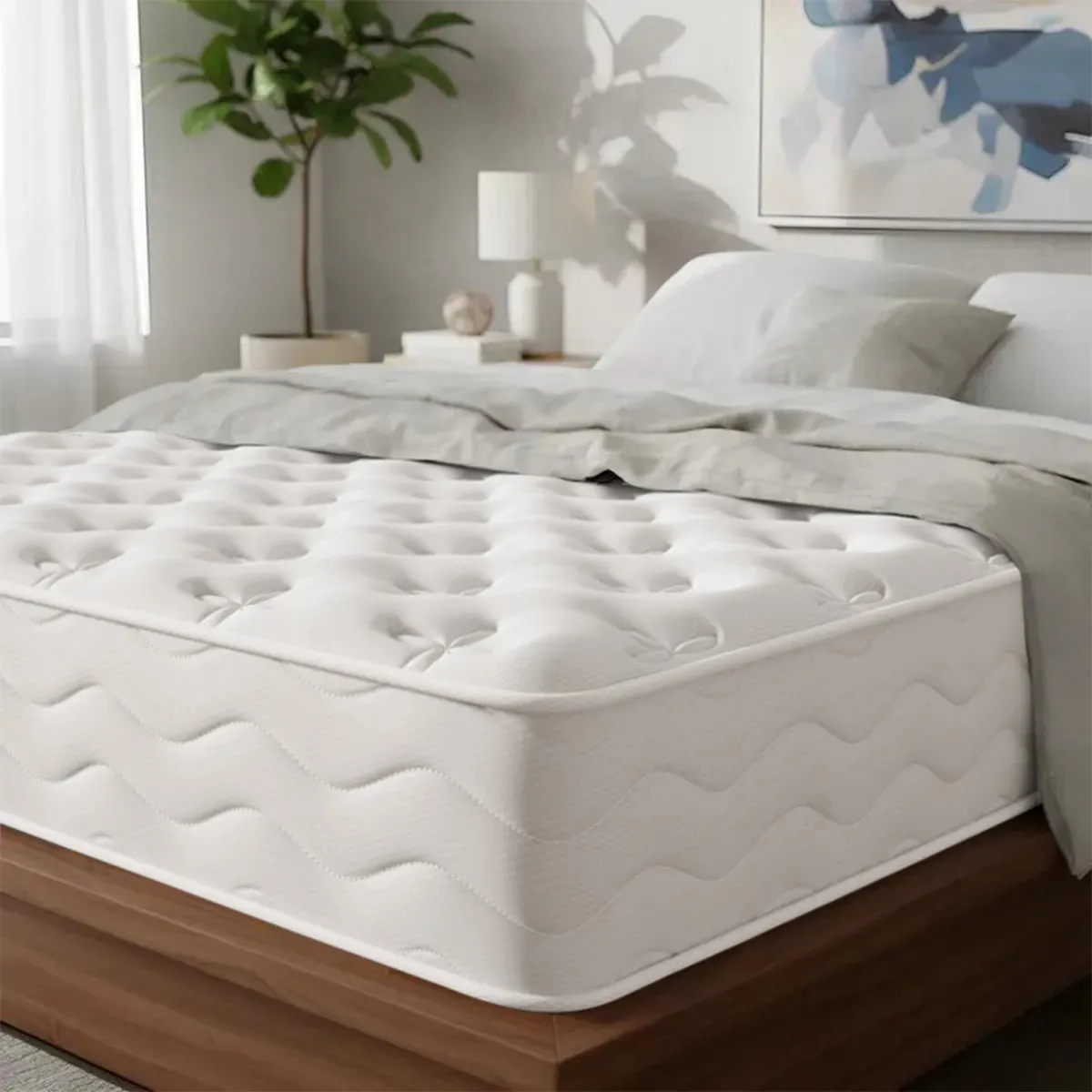 Colchón Matrimonial Memory Foam Zero Presión, Ortopédico e Hipoalergénico con Resortes Pocket y 25 cm de Altura