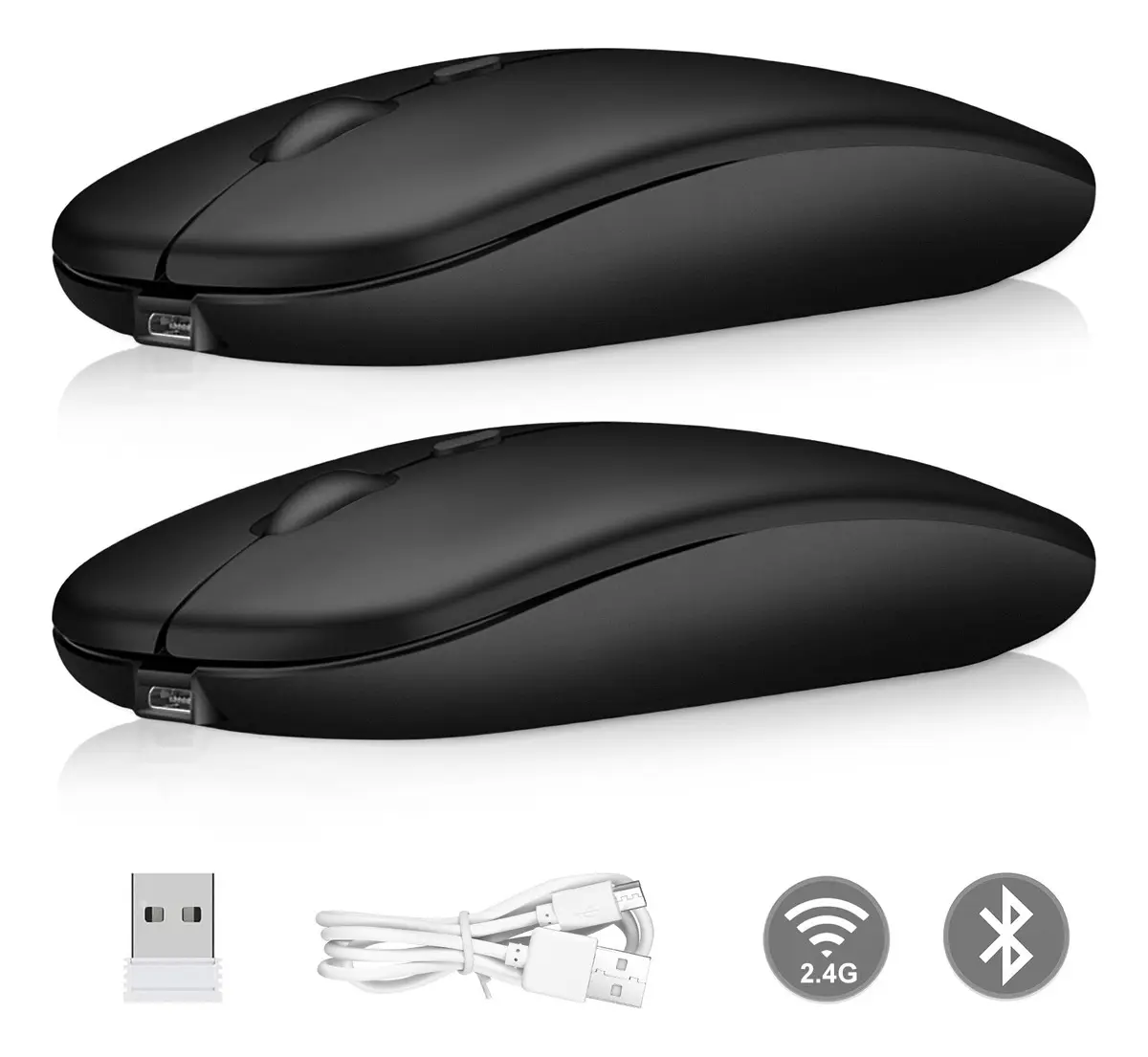 Mouse Inalámbrico Moyac ME05 Recargable Bluetooth 5.2 Negro 1600dpi