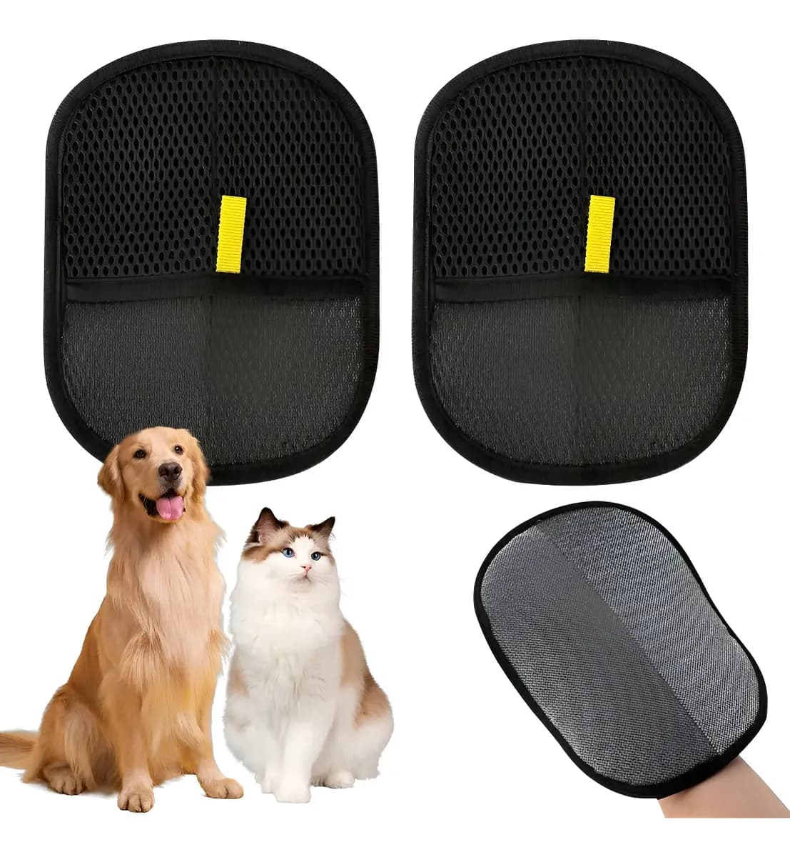 2pz Guante Cepillo Quita Pelo Removedor Pelusa Mascotas Ropa