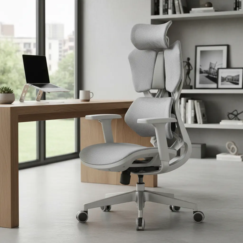 Silla Ergonómica Oficina Ouo X5c Malla Gamer Soporte Lumbar Gris Malla
