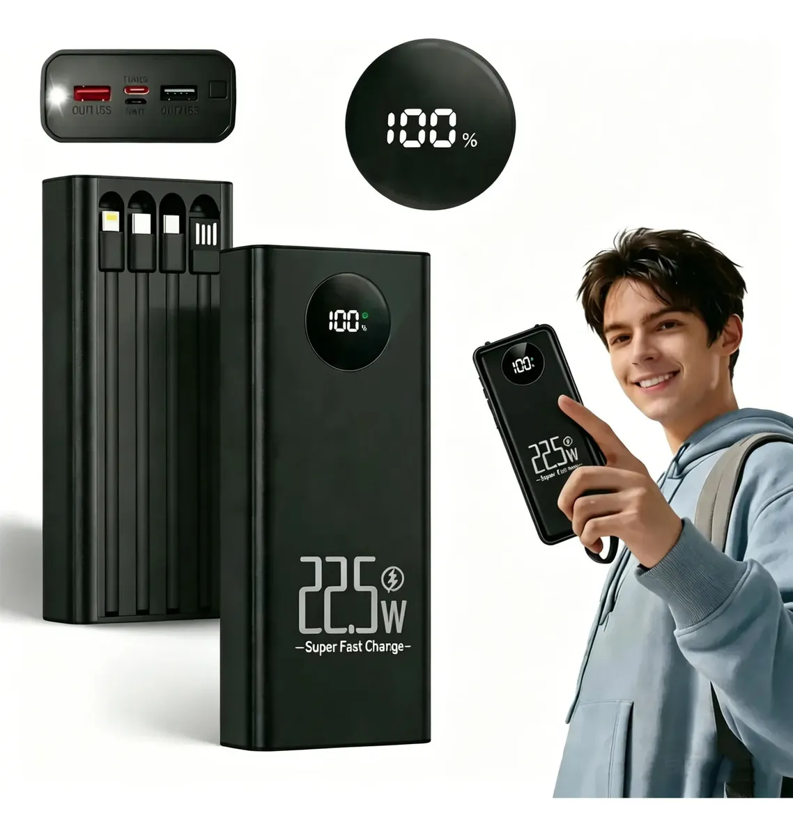 Power Bank Portátil RunHigh de 20000mAh Súper Rápida para iPhone y Android
