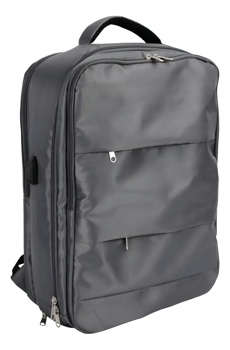 Mochila De Viaje Impermeable Para Laptop Multifuncional Color Gris Diseño de la tela Lisa
