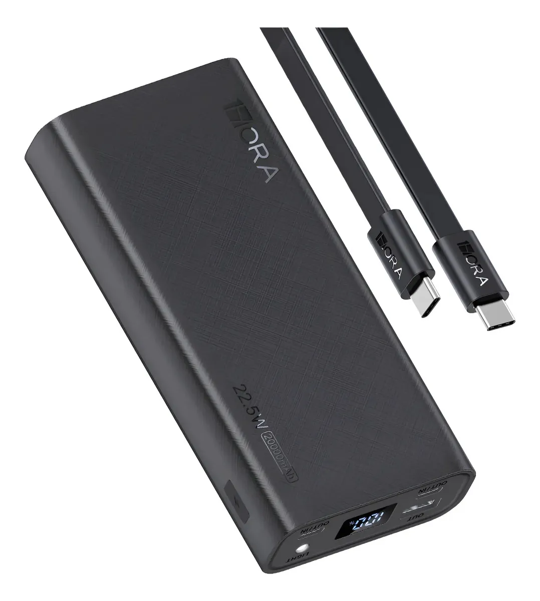 Batería Externa 1Hora de 20000mAh con Carga Rápida 22.5W y Cable USB-C