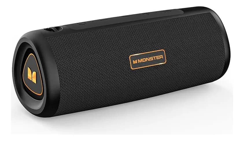 Bocina Bluetooth Portátil 30W Negro Monster, Bluetooth 6.0 Graves Potentes Sonido Estéreo Resistente al Agua, Función TWS Larga Autonomía USB Micro SD AUX para Hogar y Exterior