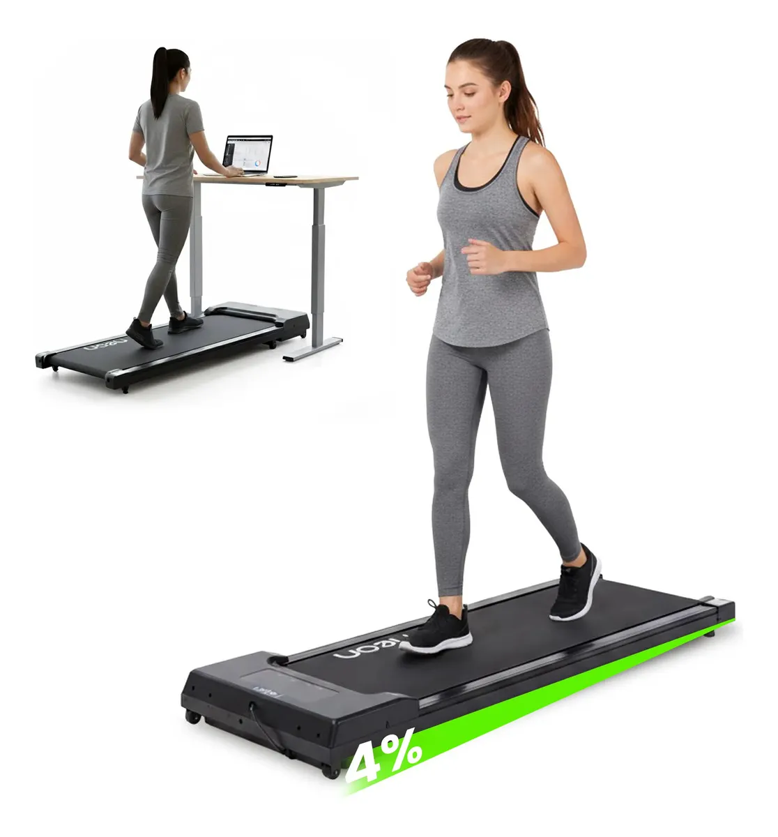 Caminadora Eléctrica Neon 1 HP Plegable Velocidad 6 km/h Pantalla LED Negro