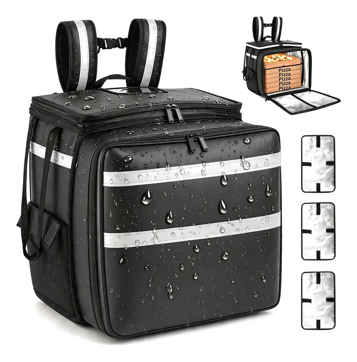 Mochila Delivery Repartidor Tipo Uber Eats Aislado Impermeable Negro,mochila Para Pizza,bolsas Termicas Para Comida Mochila,41x40x37cm