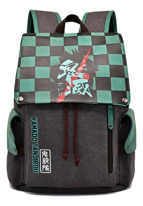 Demon Slayer Anime Mochila De Lienzo Para Hombres Y Mujer Capacidad Alta Mochila Casual Color Agua Diseño De La Tela Lienzo Impermeable