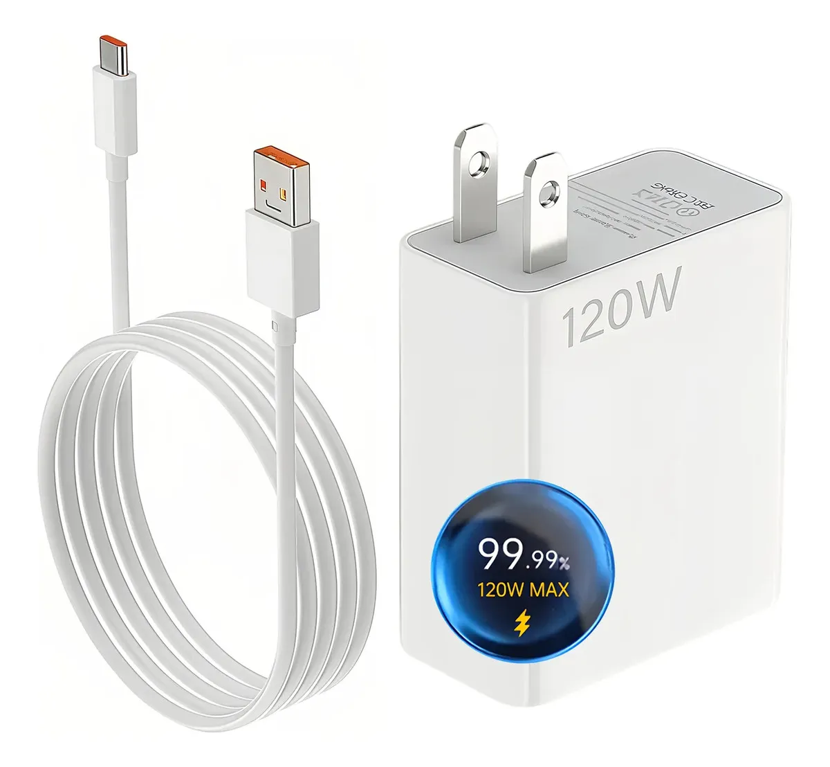Autgar Cargador 120w Superrapido Tipo C Para Xiaomi 12 13 14/redmi K70 K60 Cable Rapido 6a Blanco