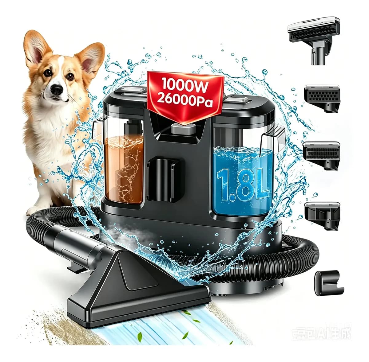 26kpa 1.8L aspiradoras 1000w 4in1 aspiradoras agua casa,aspiradora lava alfombra tapiceria de