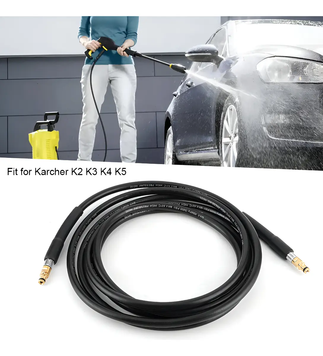 Manguera de Limpieza para Hidrolavadora a Presión Karcher K2, K3, K4, K5 de 6 Metros