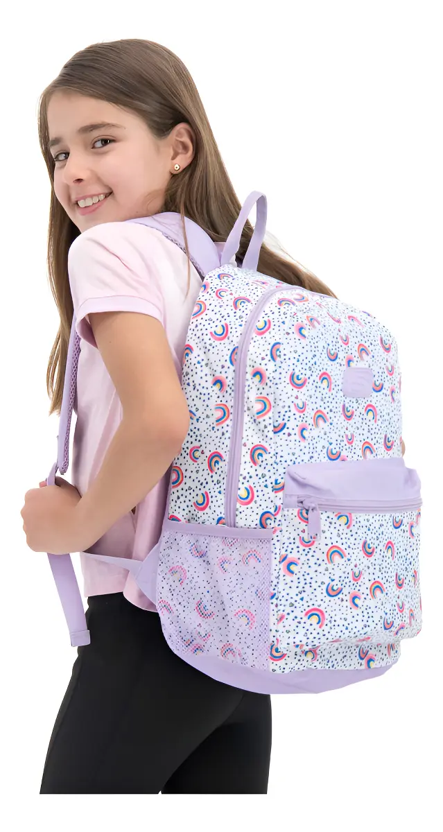 Mochila Skechers Set Skch8357wtmt Color Lila Diseño De La Tela Arcoíris
