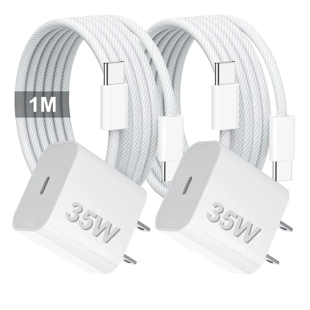 2pzs 35w Cargador Rápida Tipo C Compatible Con iPhone 15/16/17 Pro Max Carga Rápido Compatible Con iPhone 17 /17 Pro/16 Plus/16 Pro/16 Pro Max/15 Pro/15 Pro Max/iPad/ Macbook Con Cable Bottorry