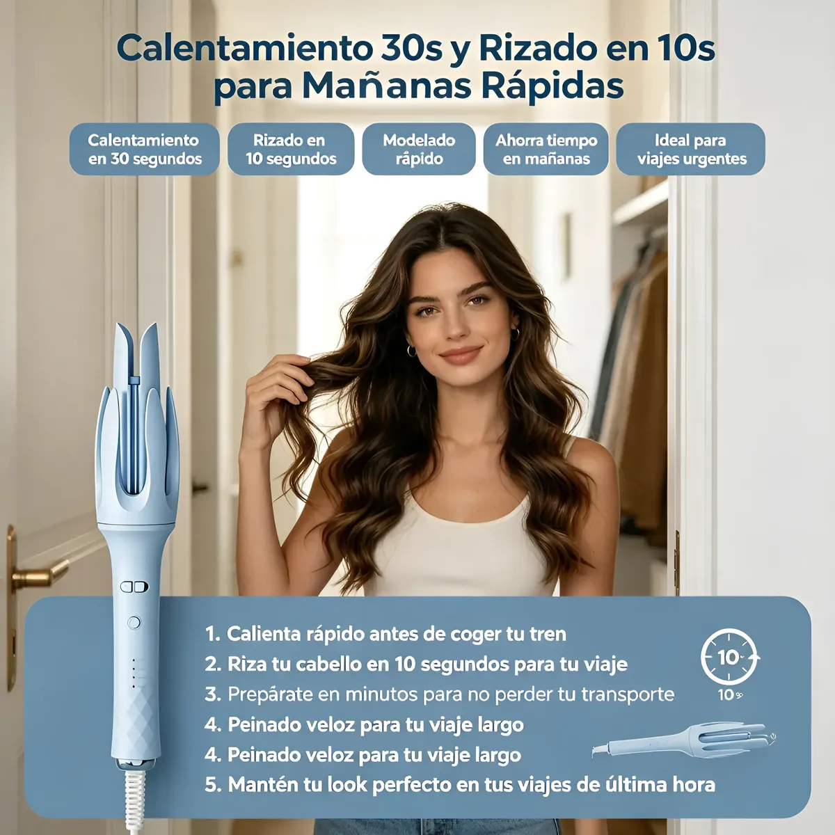 Rizador Automático De Cerámica Para Cabello Anti-enredos