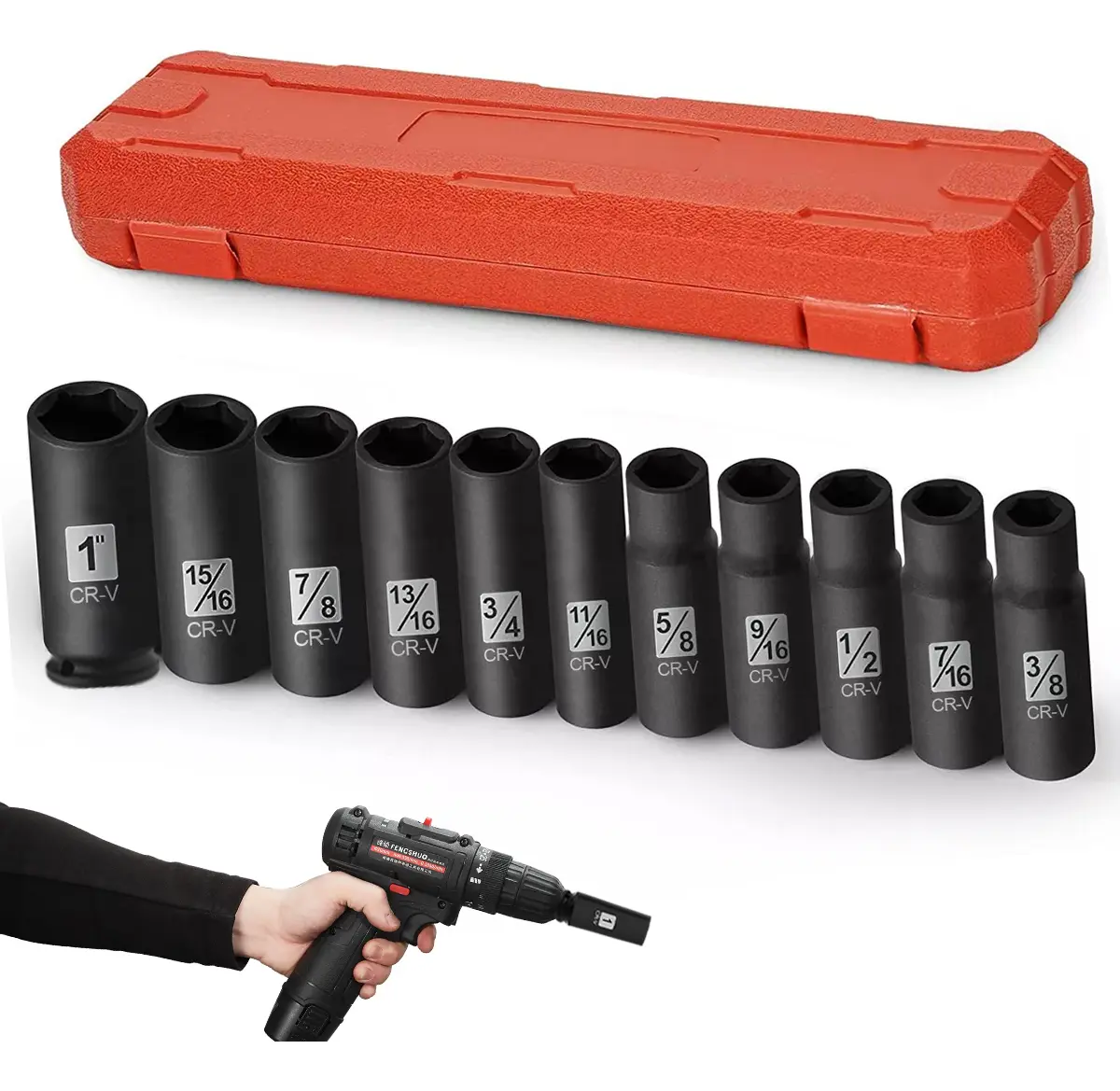 11pz Juego De Dados Std Impacto Industriales 1/2''uso Pesado
