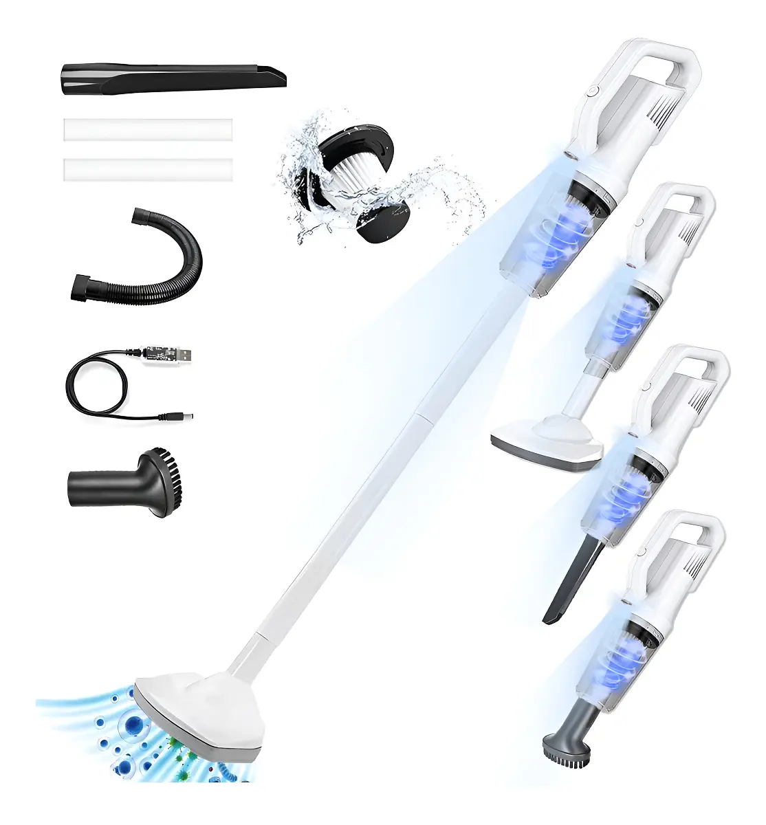 Aspiradora de Mano Aiyinsmart Inalámbrica Potente 18000Pa Blanco