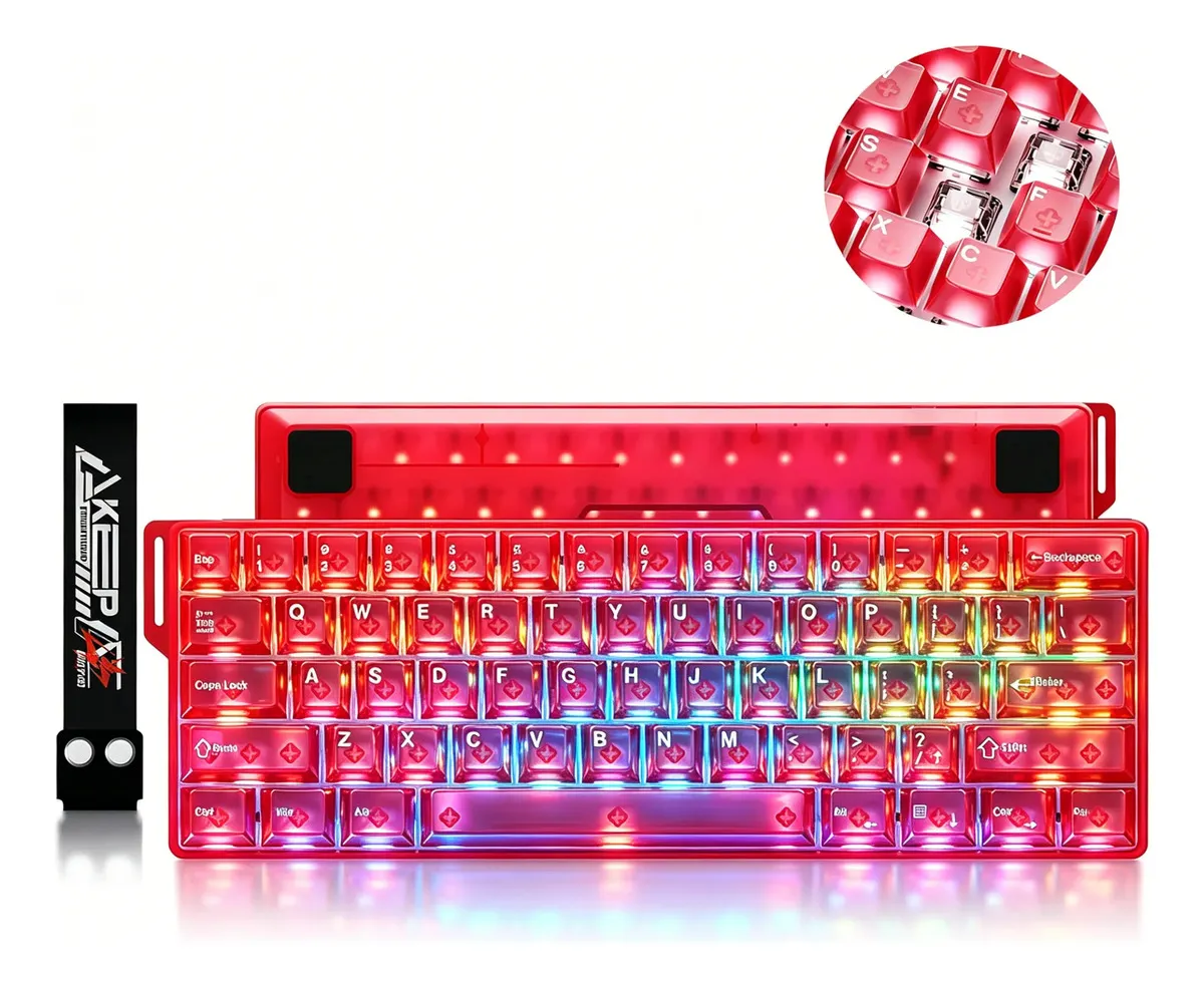 Teclado Mecánico Magnético Dareu Cool60 Rgb 8k Cable Gaming Rojo Inglés Us