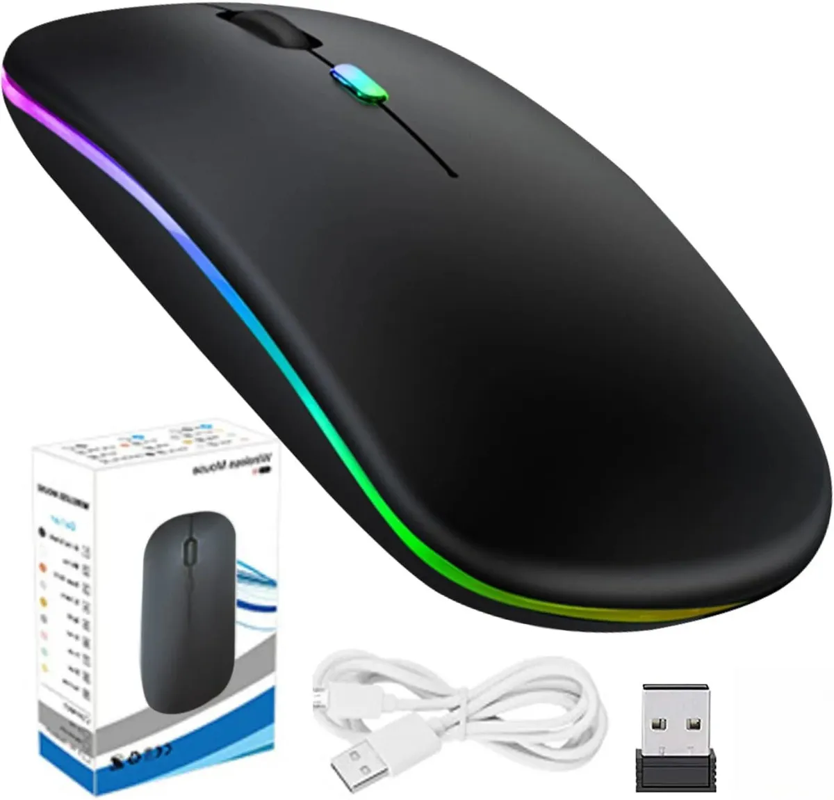 Mouse Inalámbrico Bluetooth y 2.4G para Laptop y Smart TV