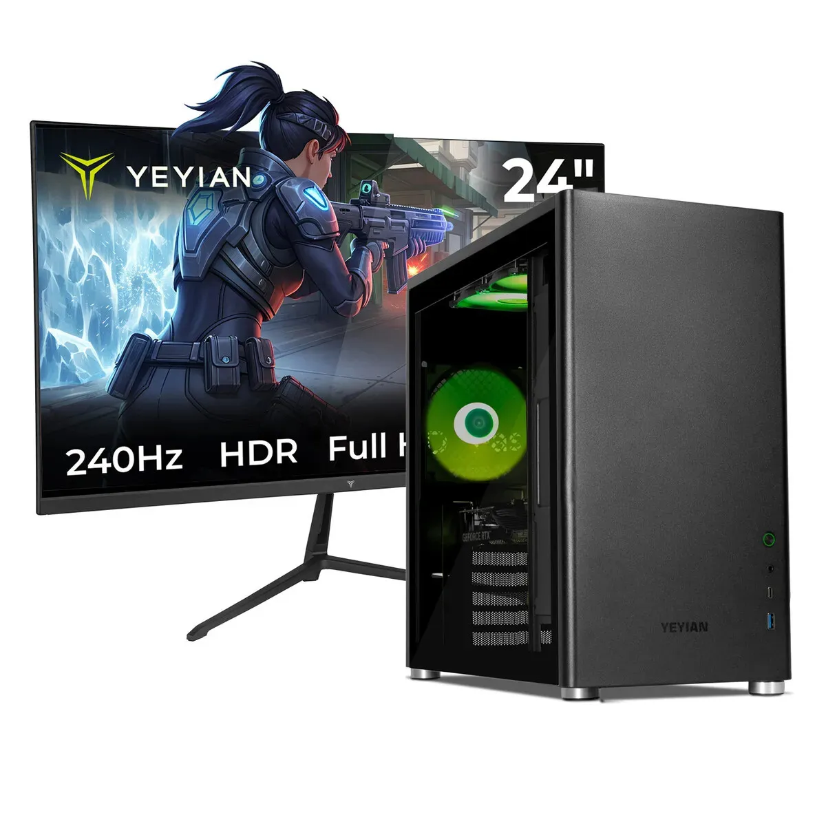 Pc Gamer Yeyian , Nvidia Reforcé Rtx 5060 8gb Gddr7, Intel Core i5-12400 4.6 Ghz, 16gb Ddr4 3200mhz, 1tb Nvme M.2 Gen 4, 650w Bronze, Wifi/Bluetooth, YPI-HU2400B-560PM