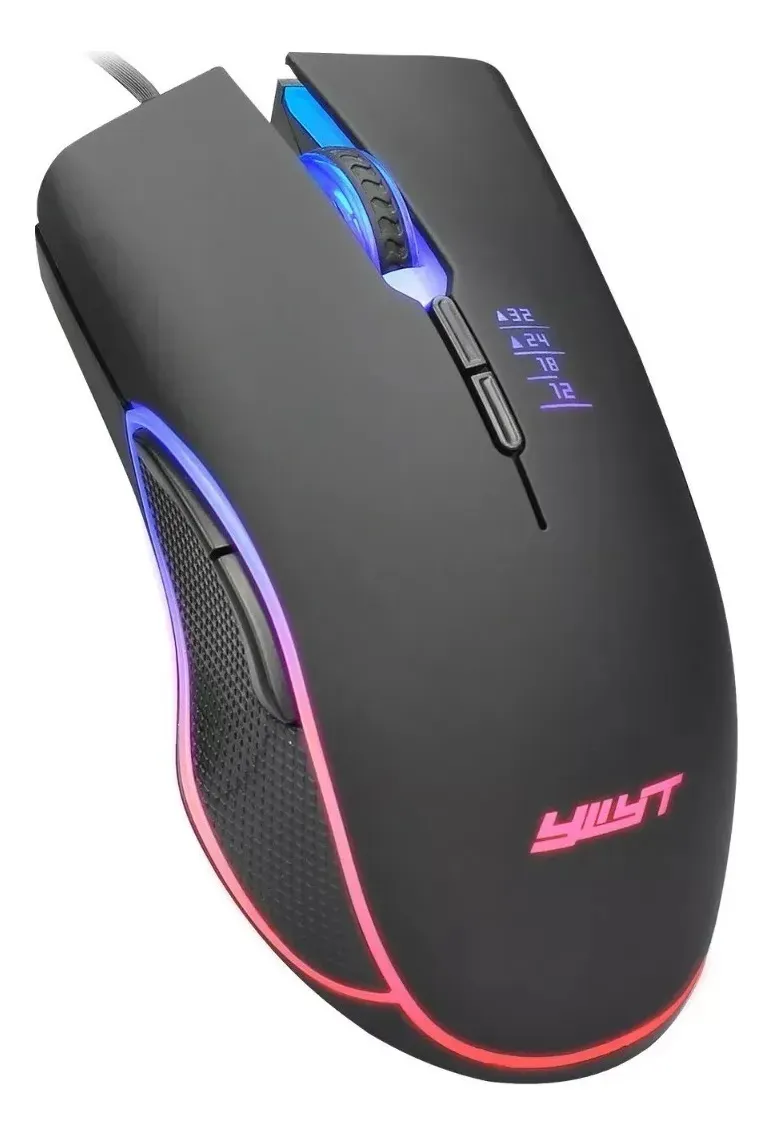 Raton Gamer Alambrico USB con Luz RGB 3200 DPI, Botones Programables para PC Computadora Compatible con Mac Linux, Mouse Ergonomico para Juegos y Uso Diario, Economico Resistente con Control RGB