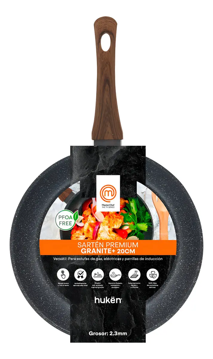 Sartén Granito Antiadherente 20cm Libre de PFOA Hukën MasterChef